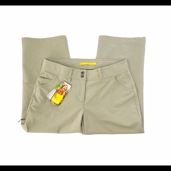 Lolë Explore Hiking Capri Pants Moisture Wicking Antibacterial Beige Size 6 NWT - Picture 2 of 10